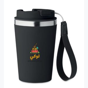 تصميمي — كوب حراري ستانلس مزدوج الجدار مع حزام — 350 مل