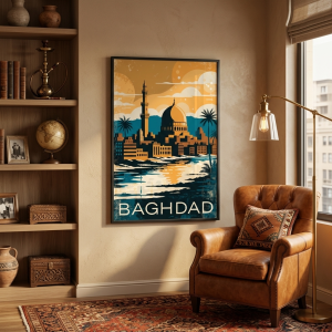 لوحة كانفاس بغداد الجميل بوستر سفر