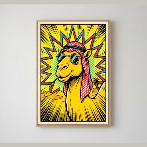بوستر الجمل الأنيق بأسلوب البوب آرت