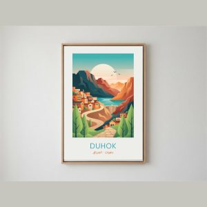 بوستر دهوك عند الغروب – لوحة فنية لكردستان