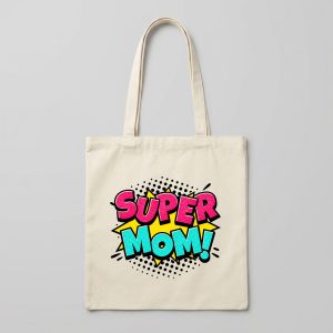 حقيبة قماشية بتصميم Super Mom بوب آرت